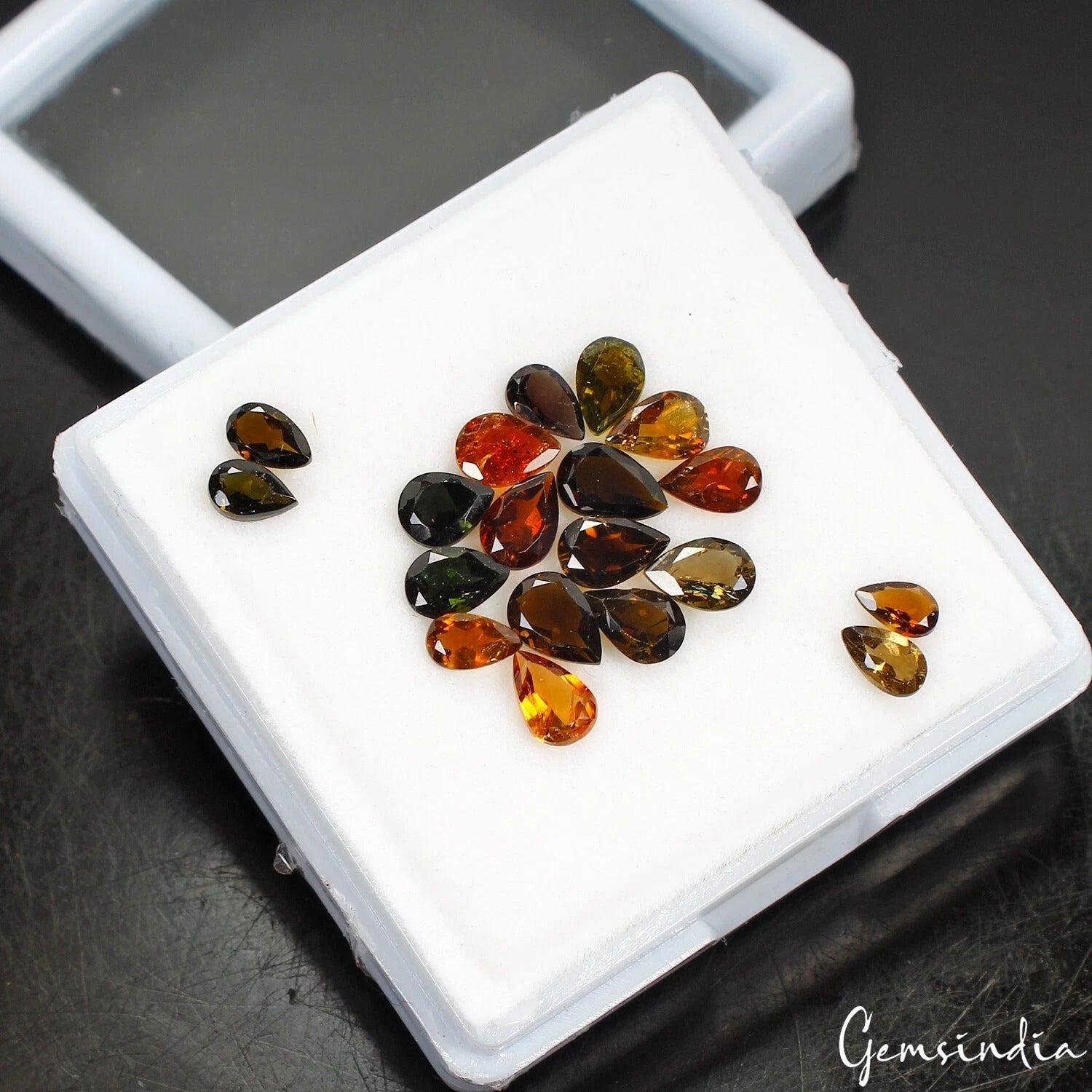 Pear Natural Unheated Multi Color Tourmaline 19 Pcs 5.80 Cts 4-6mm Gemstones Lot