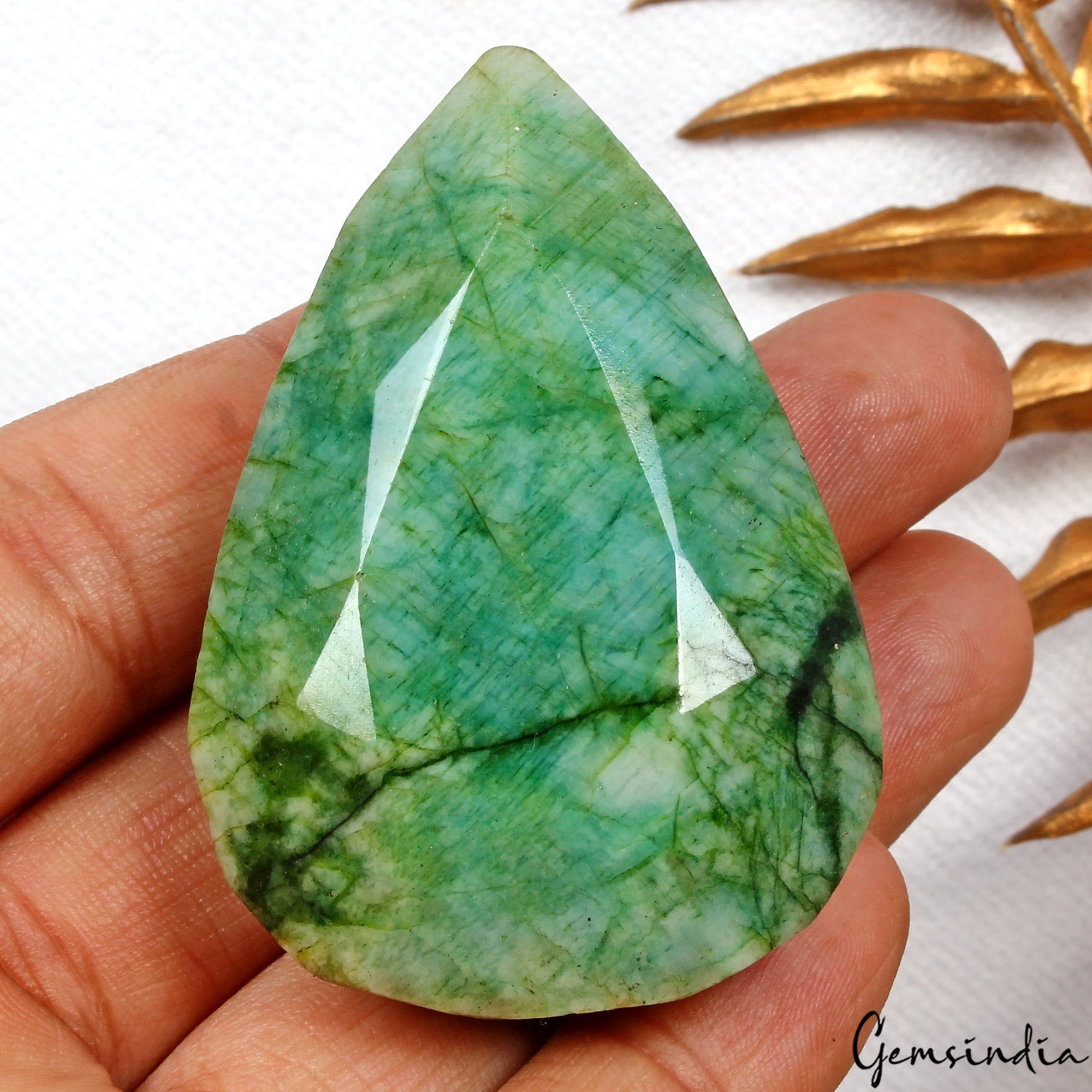 Emerald Loose Gemstone, Color Enhanced, Green — 58 x 41 x 24mm, 380 Ct, Brazil