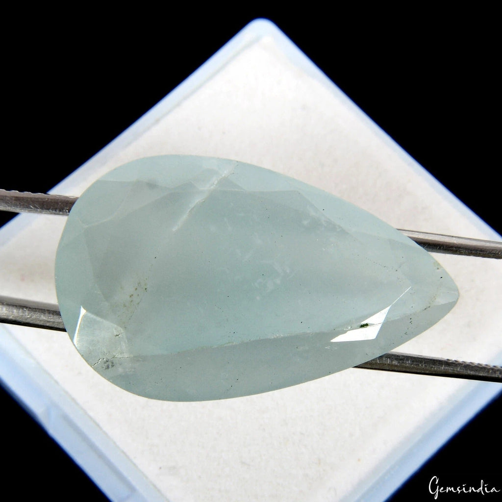 Certified 30.50 Cts Natural Untreated Aqua Green Aquamarine Pear Gem For Pendant