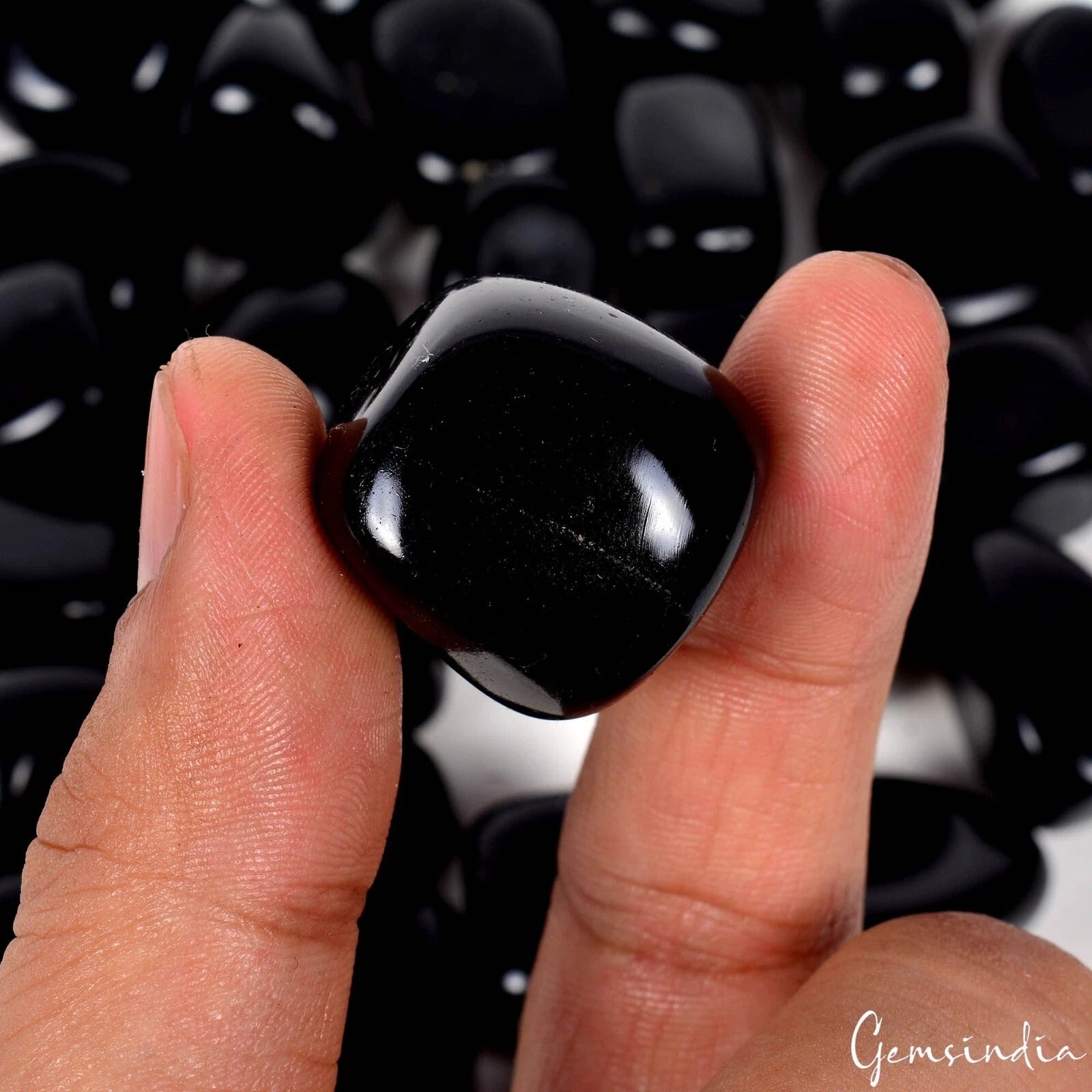 Obsidian Lot, Loose Gemstone, Black — 6 Pieces, 23mm to 30mm, 500 Ct, Madagascar