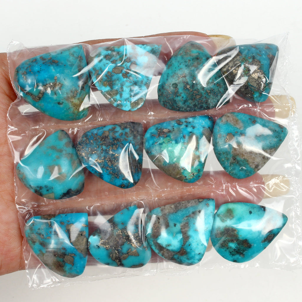 12 Persian Turquoise Neyshabur Cabochon Lot Not Stabilized, %100 Natural 21-26mm