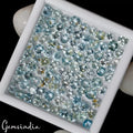 65.45 Ct/100 Pcs Natural Untreated Brazilian Blue Topaz Round Cut Loose Gems Lot