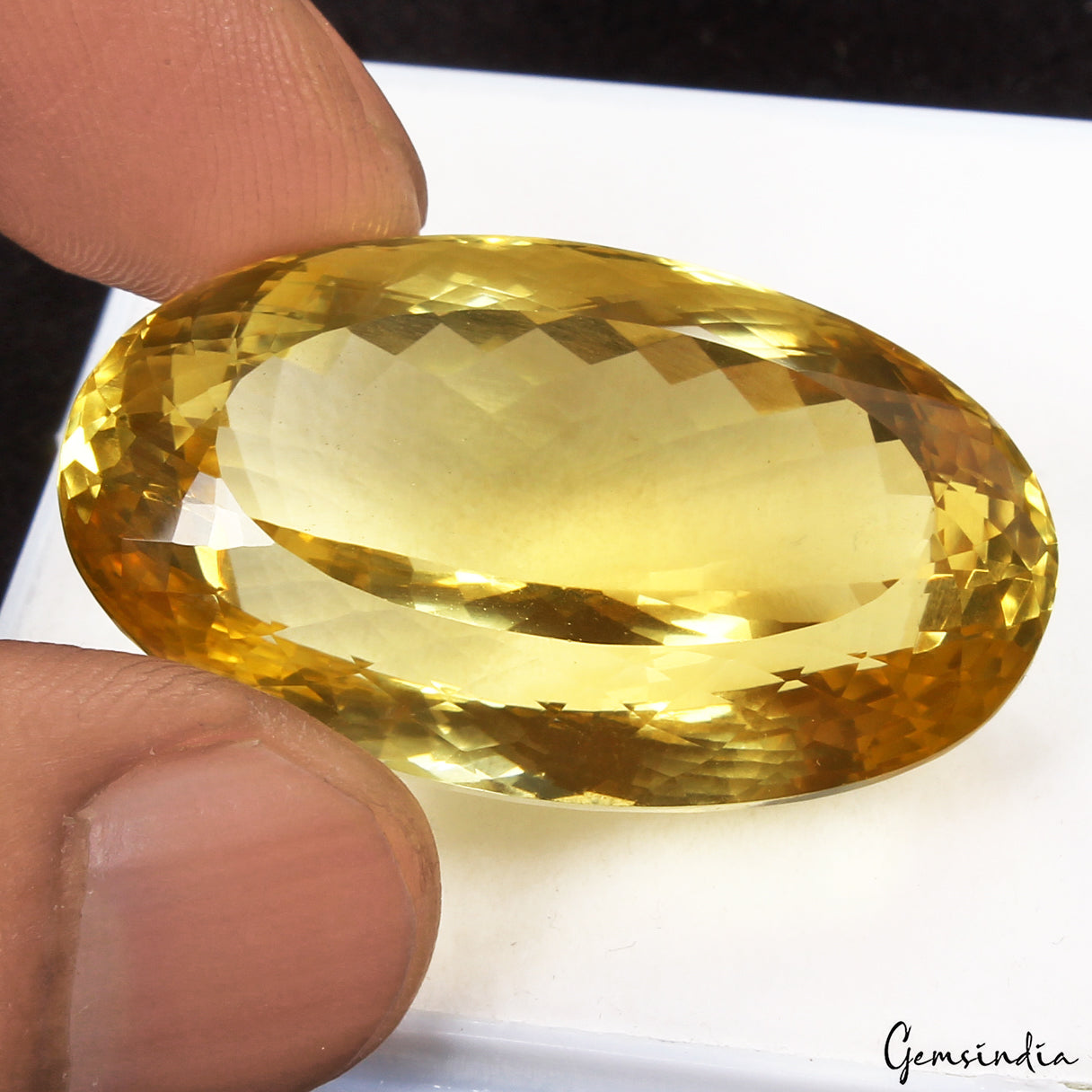 77.55 Cts Natural Untreated Brazilian Yellow Citrine Oval Faceted Huge Loose Gem