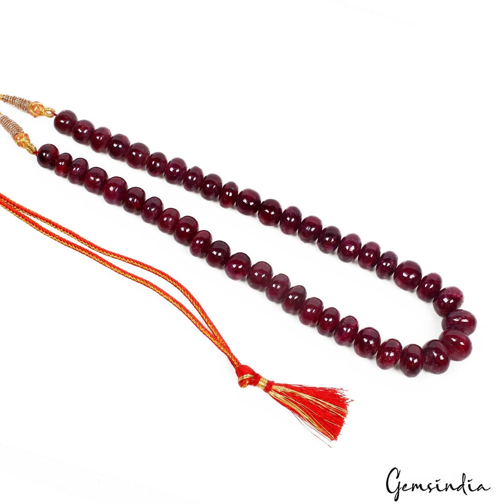 Ruby Necklace, Red — 12mm to 16mm, 940 Ct, India