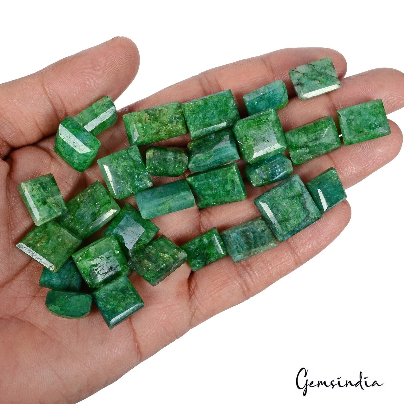 Certified 370 Cts/28 Pcs Natural Brazilian Green Emerald Baguette Cut Loose Gems