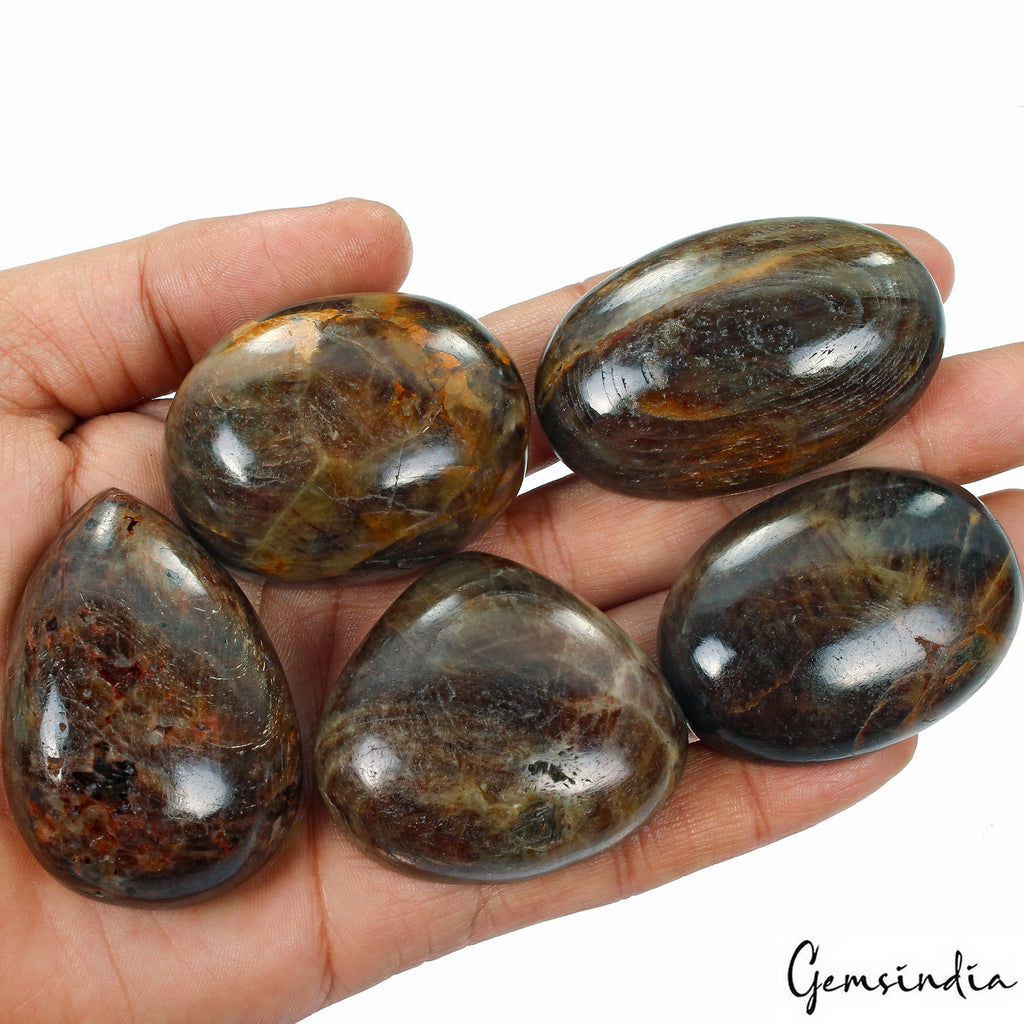 Sapphire Lot, Cabochon, Untreated, Black — 4 Pieces, 43mm to 54mm, 1700 Ct