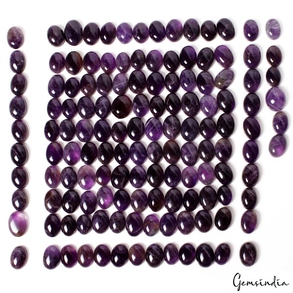 Amethyst Cabochon, Untreated, Purple — 14mm to 19mm, 1460 Ct, Brazil