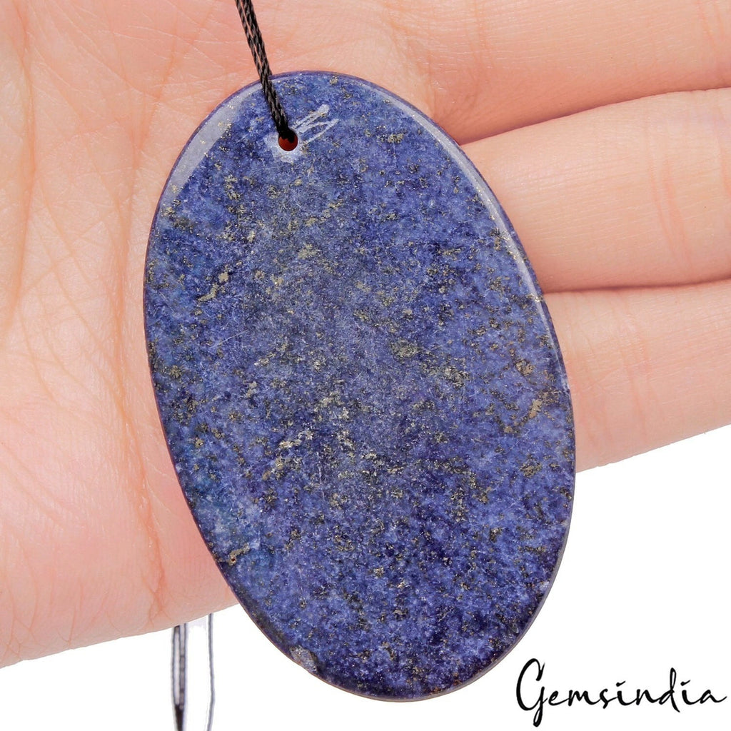 99.40 Ct Natural Blue Lapis Lazuli Oval Cabochon Side Drilled Briolette Gemstone