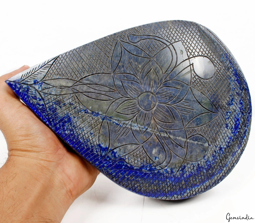 Lapis Lazuli Loose Gemstone, Color Enhanced, Blue — 9 x 6.6 x 2 Inch, 18900 Ct (3.78 Kg), Afghanistan