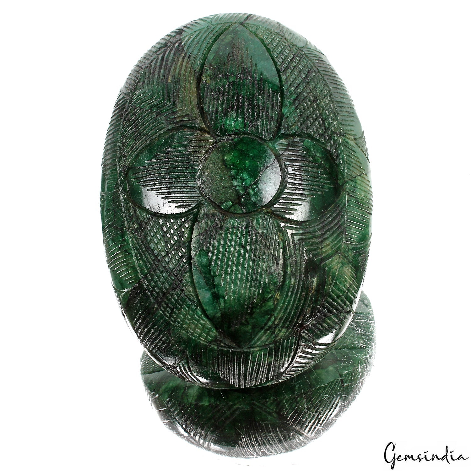 1900 Ct Natural Green Brazilian Emerald Oval Cut Both Side Carving Loose Gems