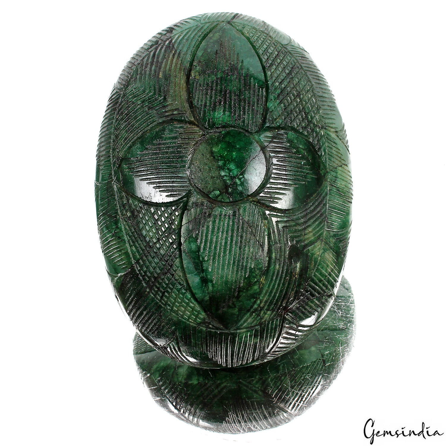Brazilian Emerald Carving, Color Enhanced, Green — 99 x 71 x 33 mm, 1900 Ct, Brazil