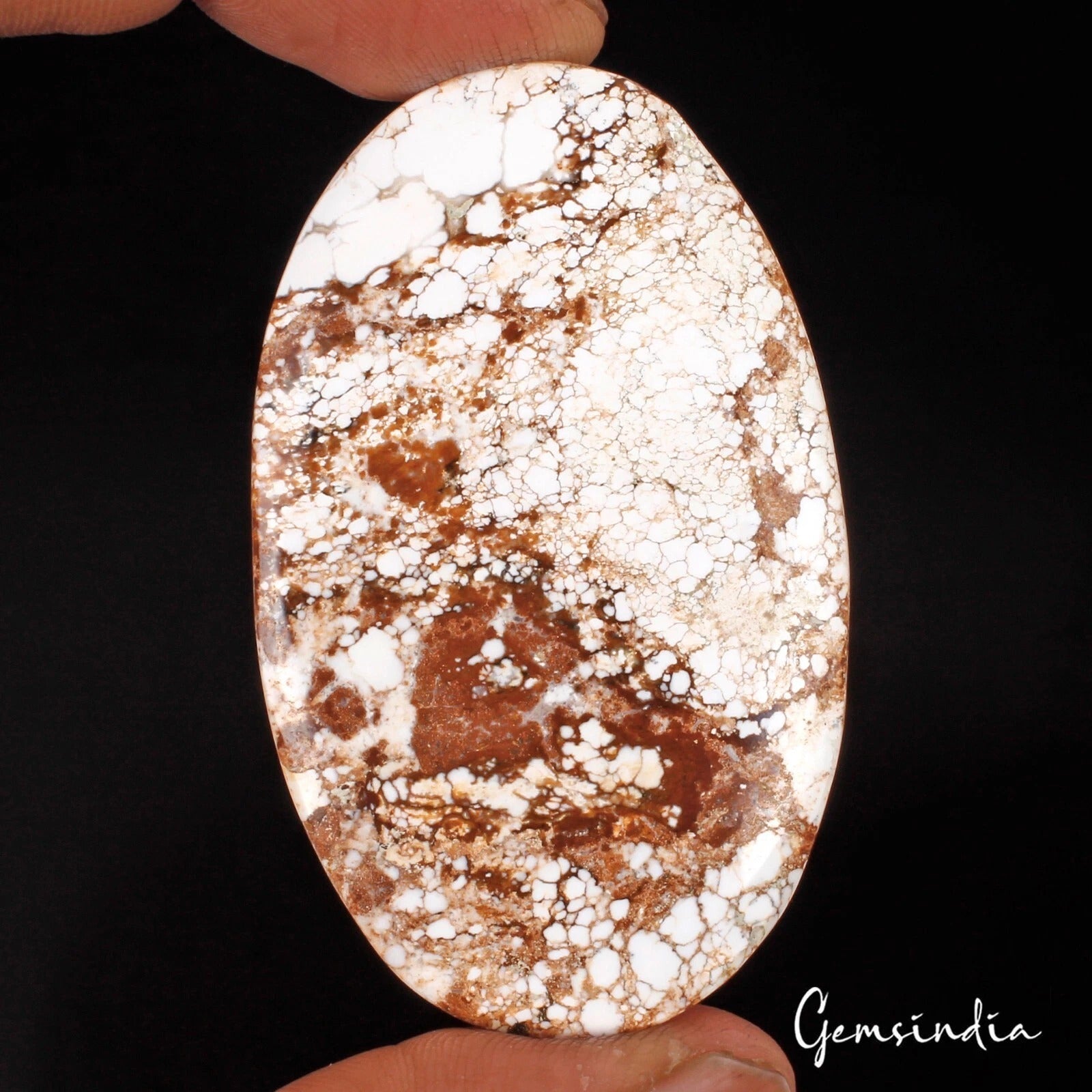 110 Cts Natural Untreated Nevada USA White Brown Buffalo Turquoise Oval Cab Gem
