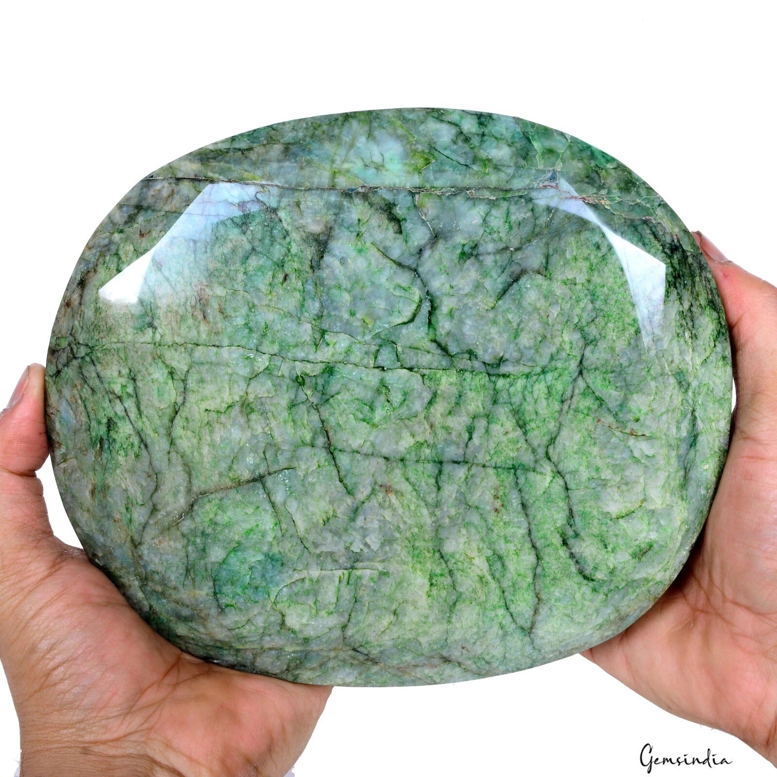 Huge3.3 Kg Natural Brazilian Green Emerald Oval Earth Mined Museum Size Gemstone