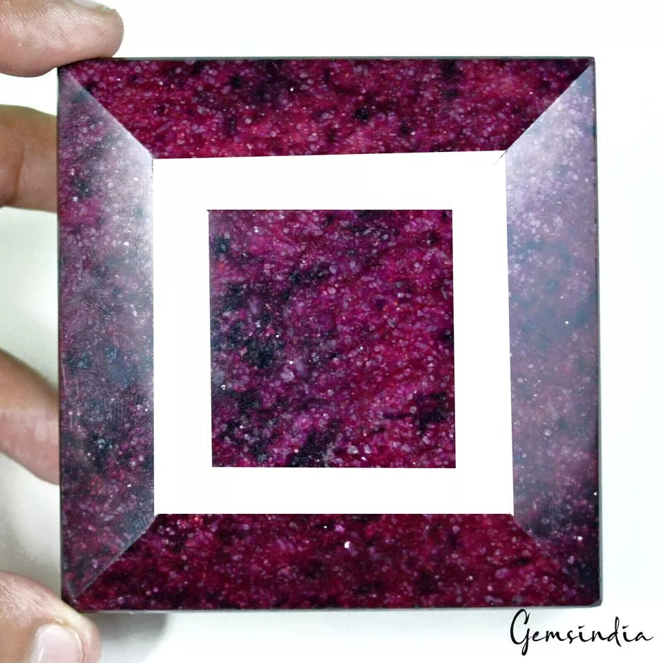 Ruby Loose Gemstone, Color Enhanced, Dark Red — 76 x 76 x 40mm, 2820 Ct, Africa