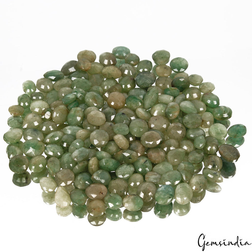 430 Ct/146 Pcs Natural Green Emerald Loose Mix Cut Loose 7-14mm Gems For Jewelry