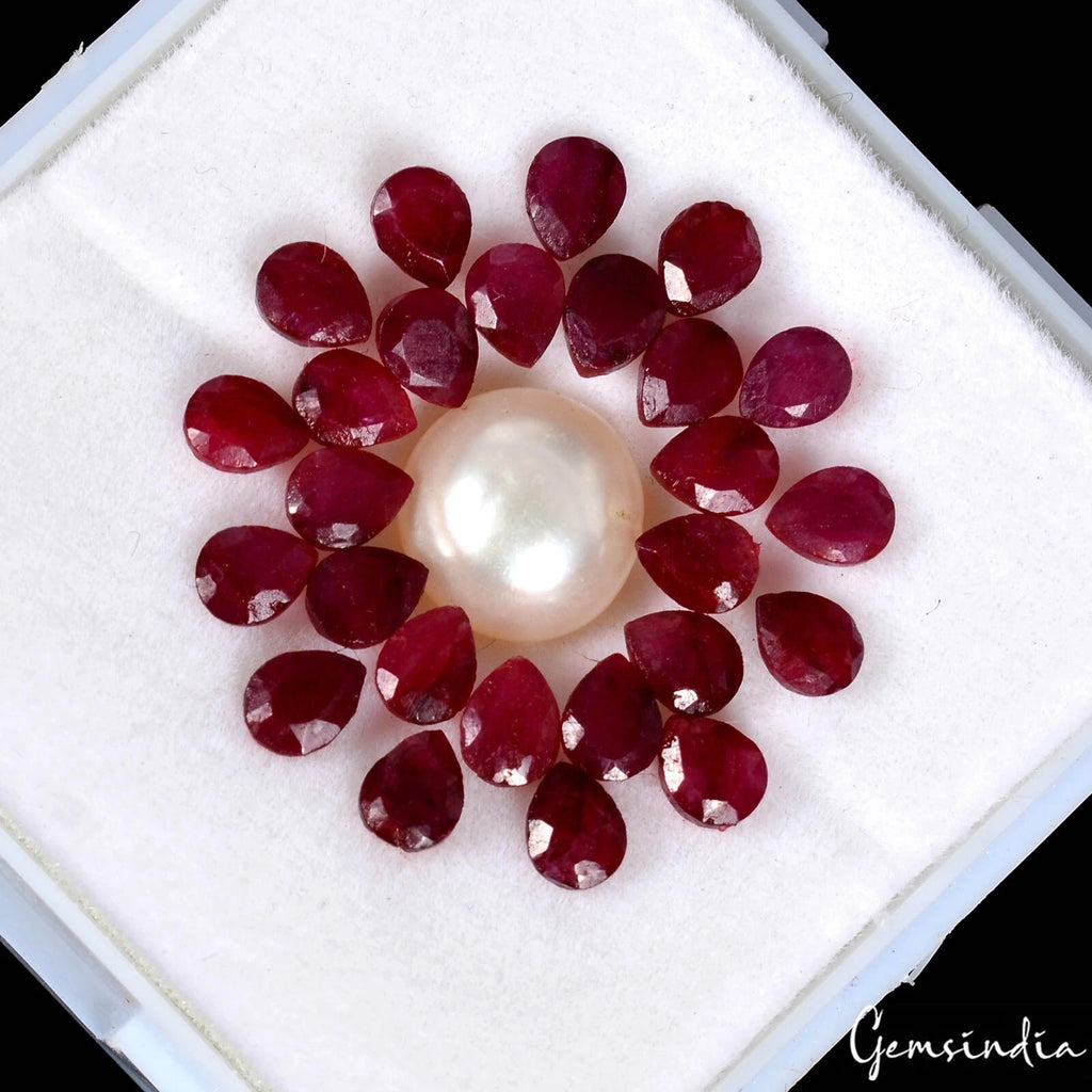 Ruby Lot, Loose Gemstone, Red — 28 Pieces, 5mm, 20.30 Ct