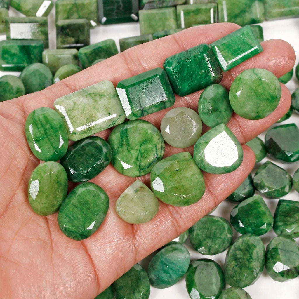 6100 Cts Natural Brazilian Emerald 15-26mm Mix Cut Loose Gemstones Wholesale Lot