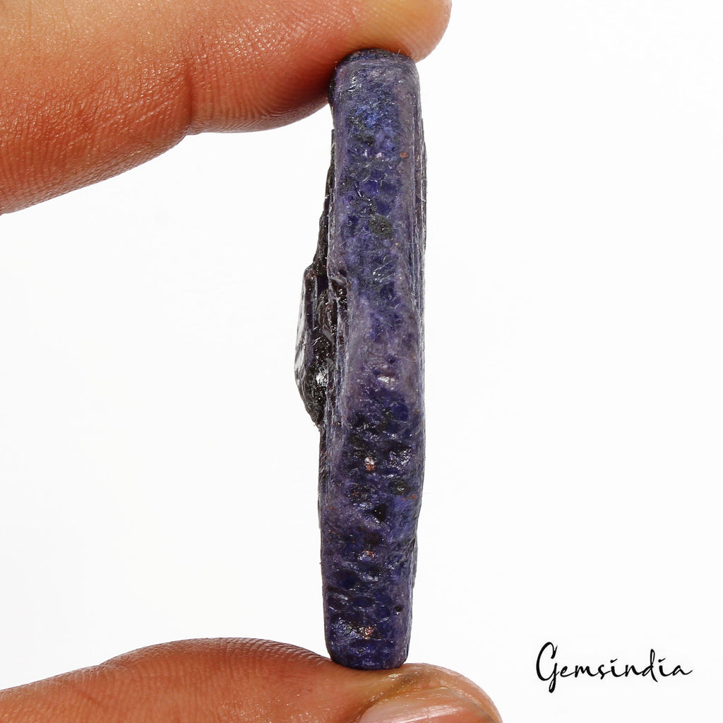 Blue Sapphire Rough Specimen, Color Enhanced — 52x45x10mm, 240 Ct, Madagascar