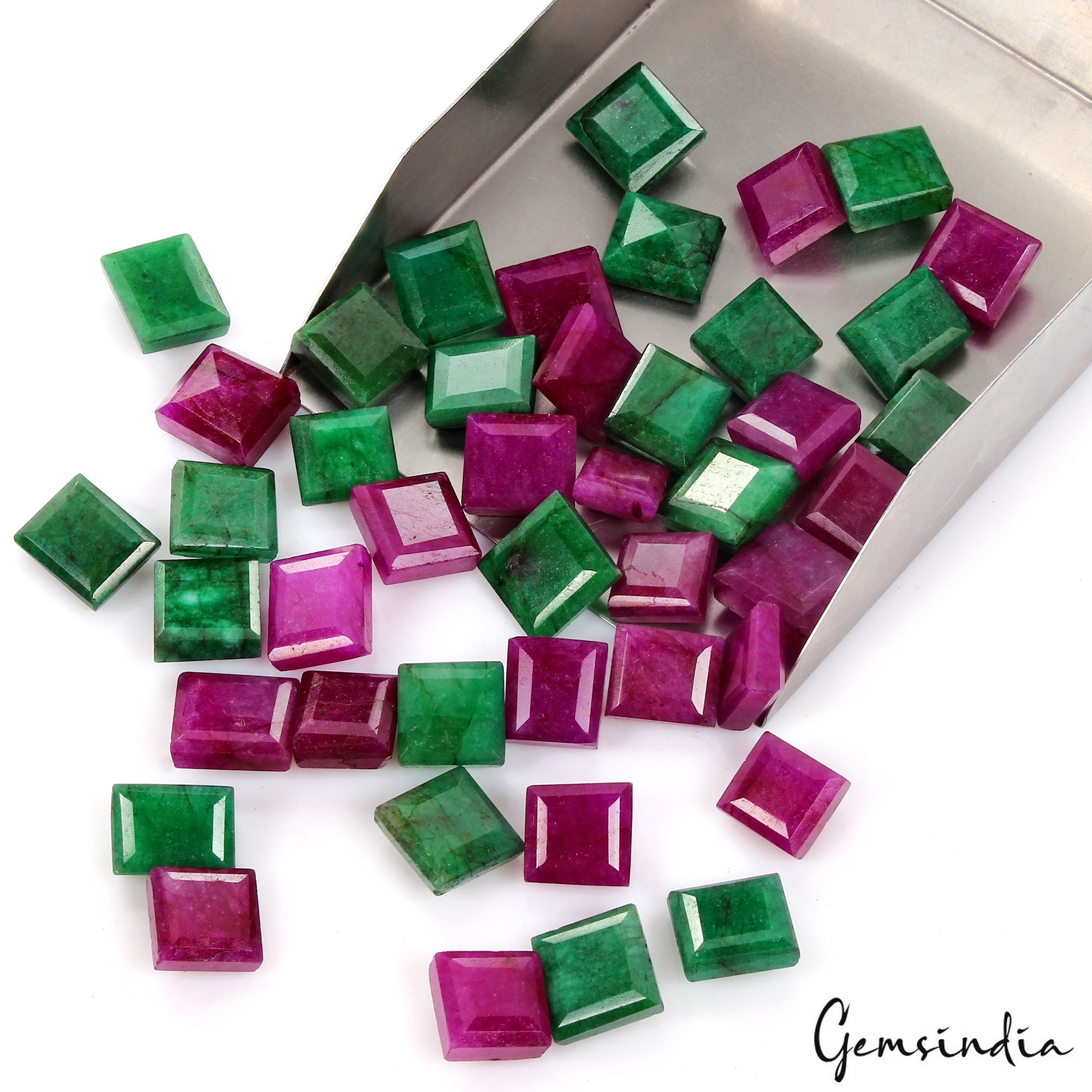 44 Pcs Natural Pink Beryl/Green Emerald Baguette Cut Loose Gemstones~700 Ct