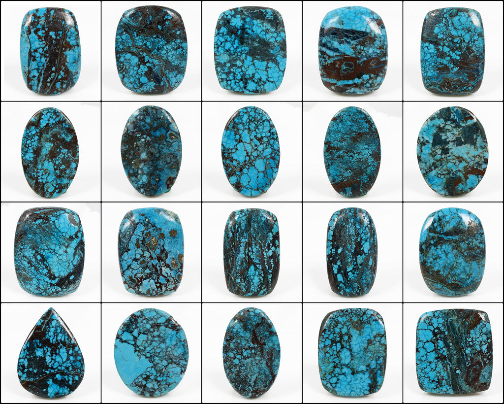 AAA 1900Ct Natural Spiderweb Blue Arizona Turquoise Loose 38-53mm Gemstones~20Pc