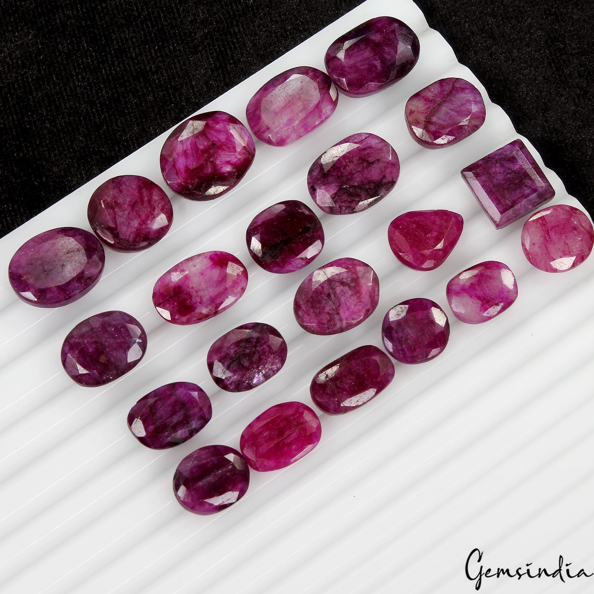 220 Ct Natural Pink Bixbite Beryl Mix Cut Loose Faceted 12-18mm Gemstones~21 Pcs