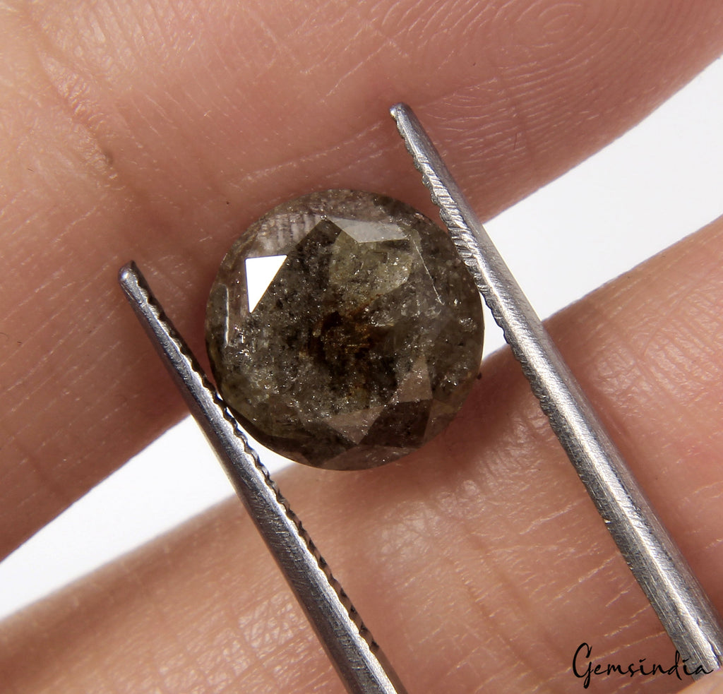 3.22 CT 100% Natural Loose Salt And Pepper Diamond, Round Brilliant Cut Diamond