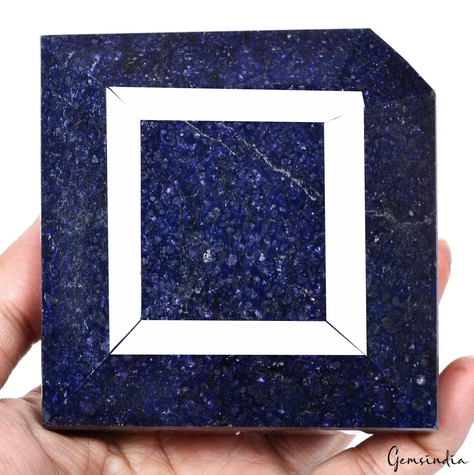 5040Ct Natural Huge Blue Sapphire Museum Use Treated Fancy Cut Gemstone w/ Stand