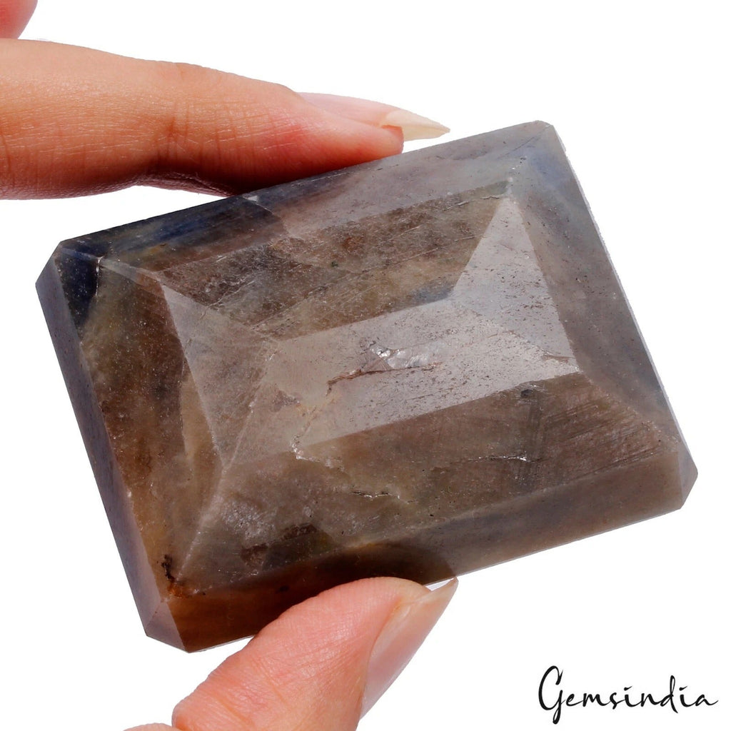 Certified 650 Ct Natural Sapphire Untreated Blue Gray Octagon Cut Huge Loose Gem