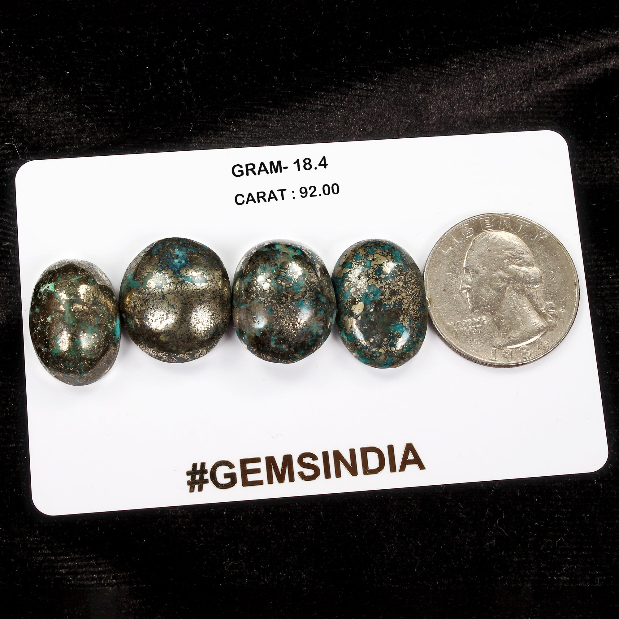 Turquoise Cabochon, Oval Cabochon, Untreated — 18mm to 20mm, 92.00 Ct