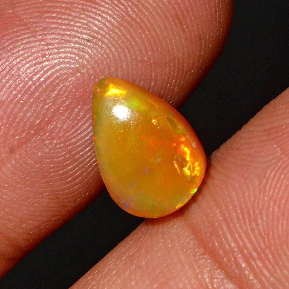 2.20 Ct Natural Yellow Untreated Ethiopian Opal Pear Cab Loose Ring Size Gems