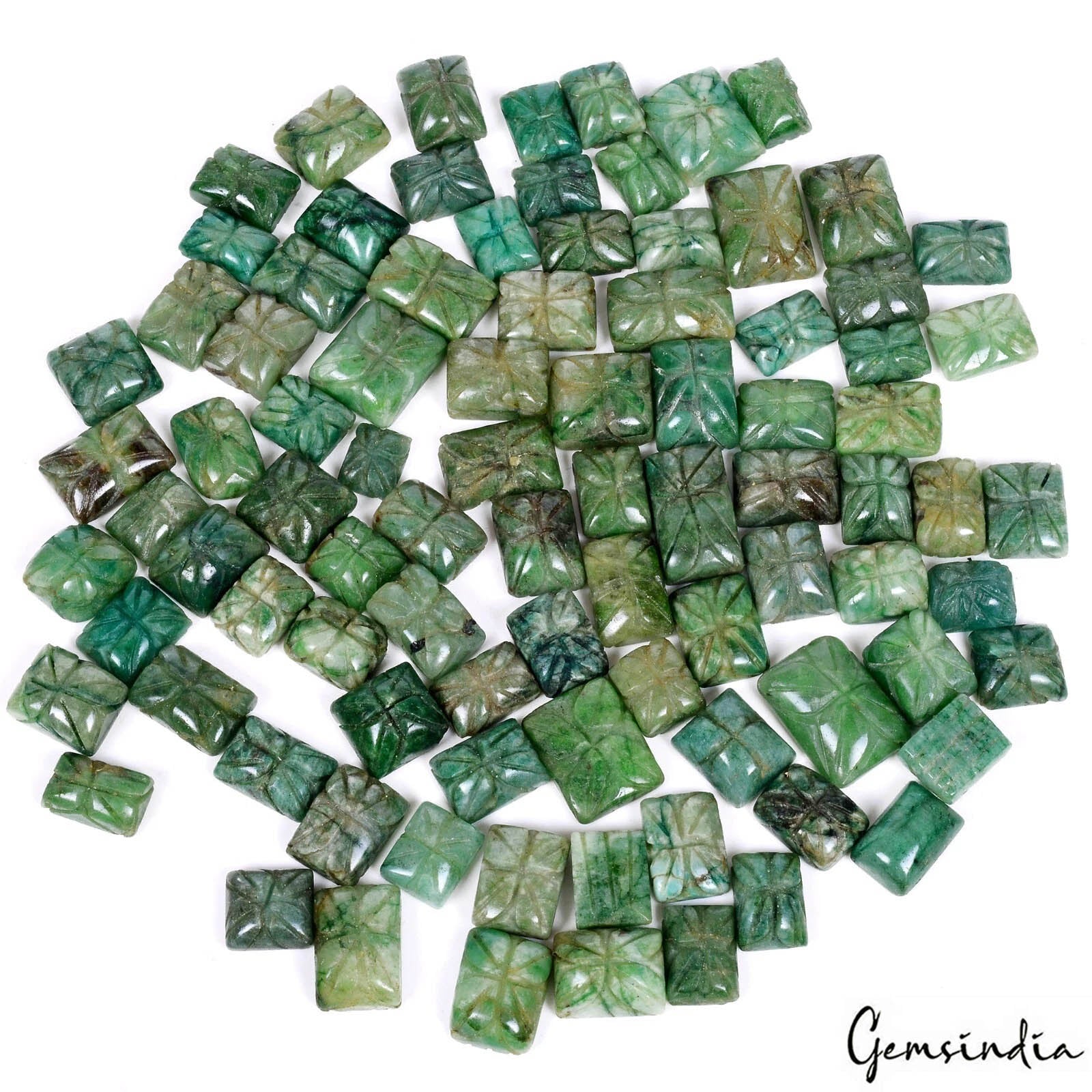 Emerald Loose Gemstone, Color Enhanced, Green — 12mm to 20mm, 950 Ct, Brazil