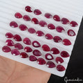 Certified 230 Cts/40 Pcs Natural Dark Red Ruby Pear Cut Loose Gems For Jewelry