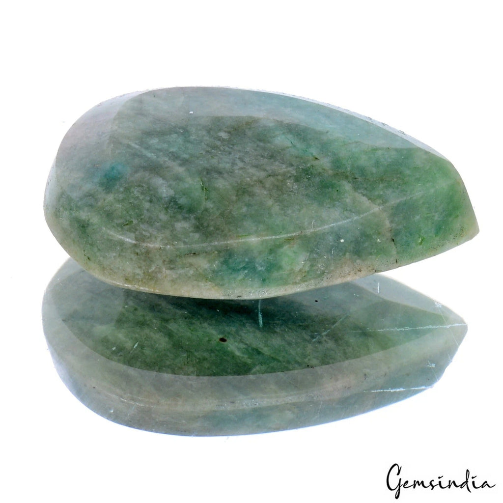 Certified 25.60 Cts Natural Brazilian Green Emerald Pear Loose Gem For Pendant