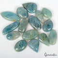 15 Pcs Natural Aquamarine Beryl 25mm-40mm Untreated Cabochon Loose Gemstones Lot