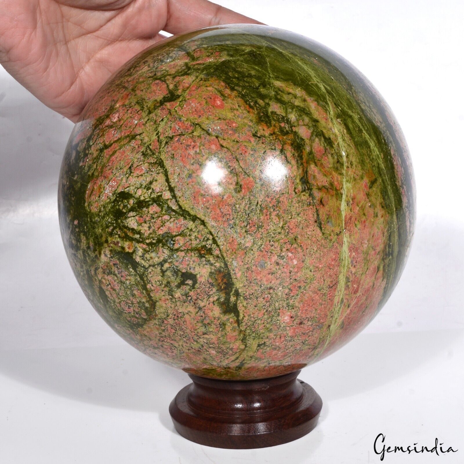 Unakite Sphere — 7 Inch in diameter, 7.96 Kg (39800 Ct), Madagascar