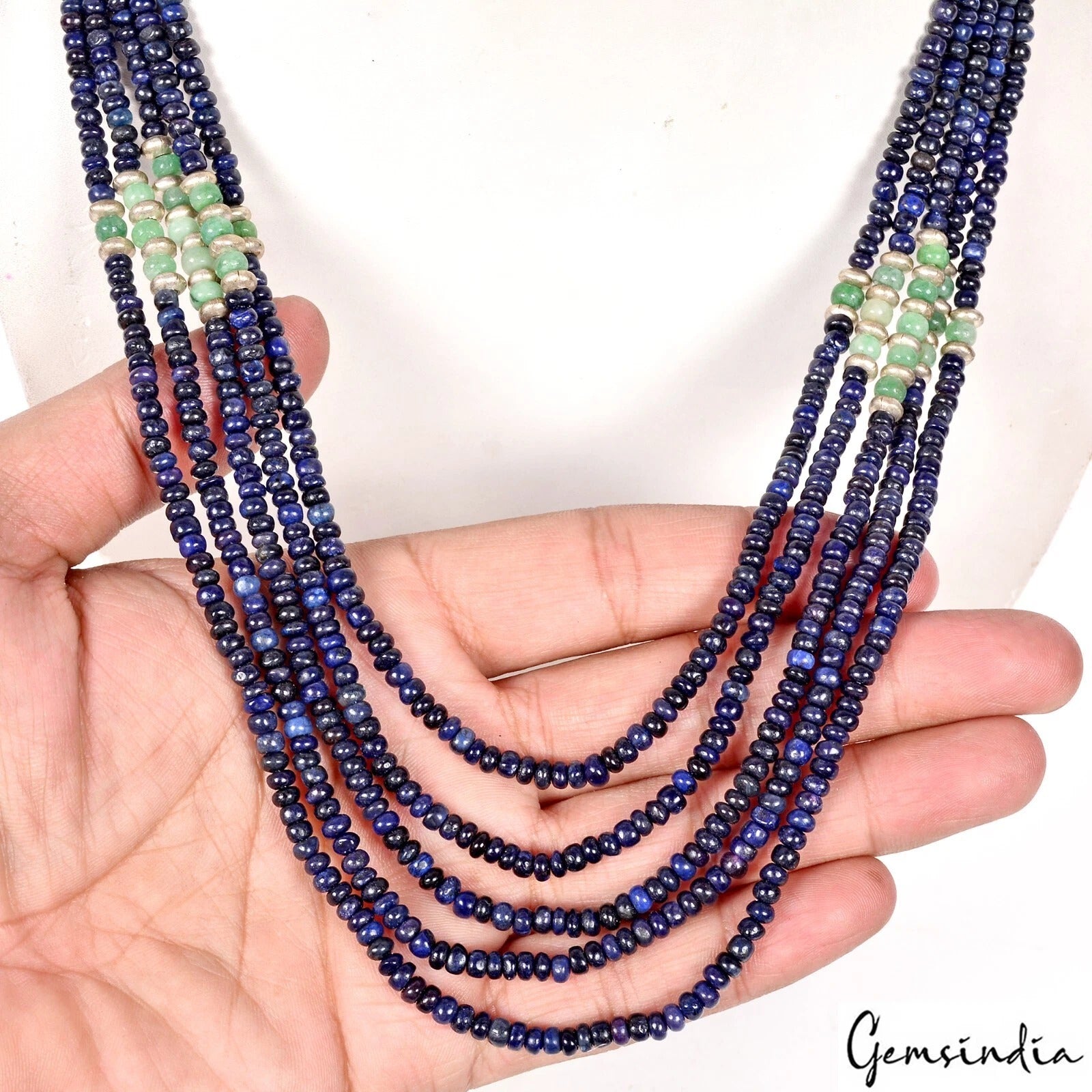Blue Sapphire Necklace — 3mm to 4mm, 500 Ct, Madagascar