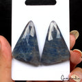 92.00 Cts Natural Untreated Gray Blue Sapphire Rose Checker Cut Gemstone Pair