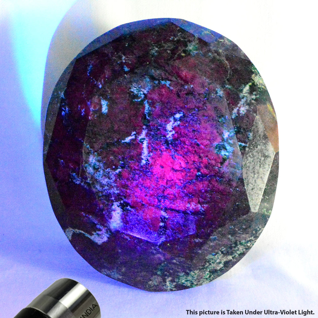 Large 4.4 Kg Natural Huge Green Red Ruby Zoisite Oval Faceted Untreated Gemstone