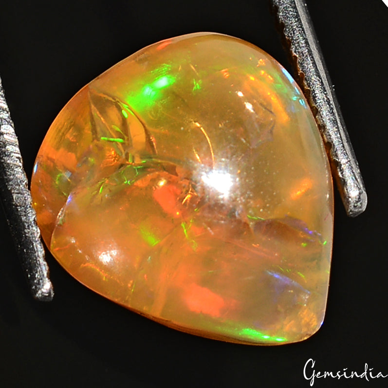 2.70 Cts Natural Flashy Ethiopian Opal 10x8mm Huge Pear Untreated Loose Gemstone