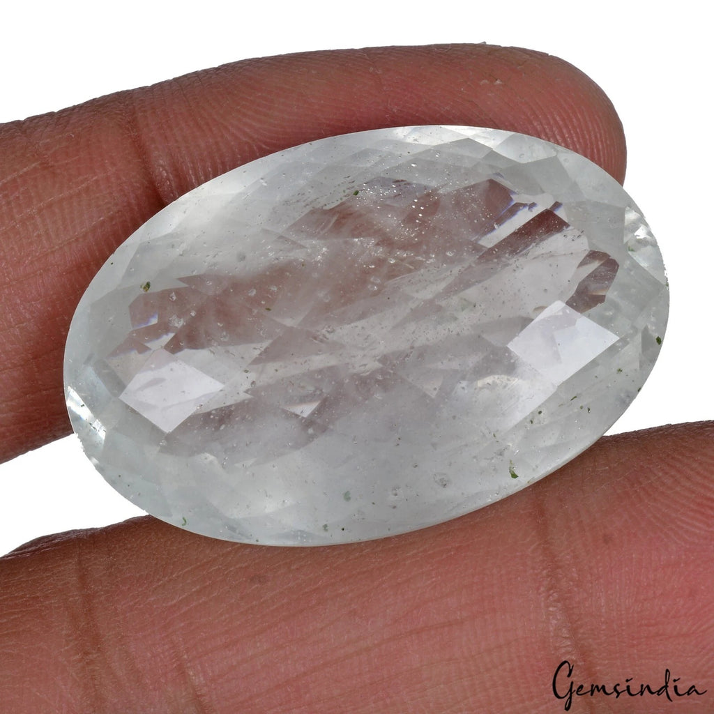Aquamarine Loose Gemstone, Untreated, Green — 34x22x14 mm, 64.40 Ct, Brazil
