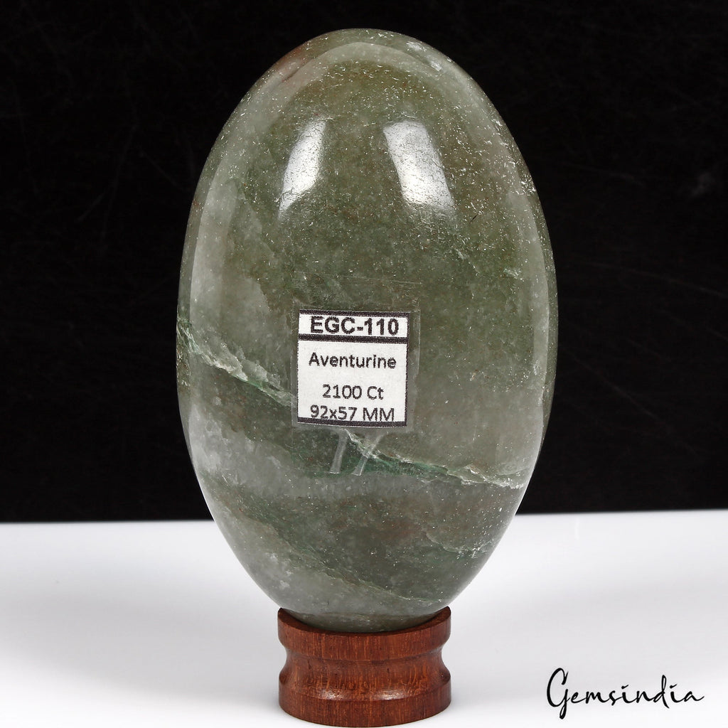 2100 Ct Natural Untreated Green Aventurine Egg Shape Loose Huge Gemstone-92x57mm