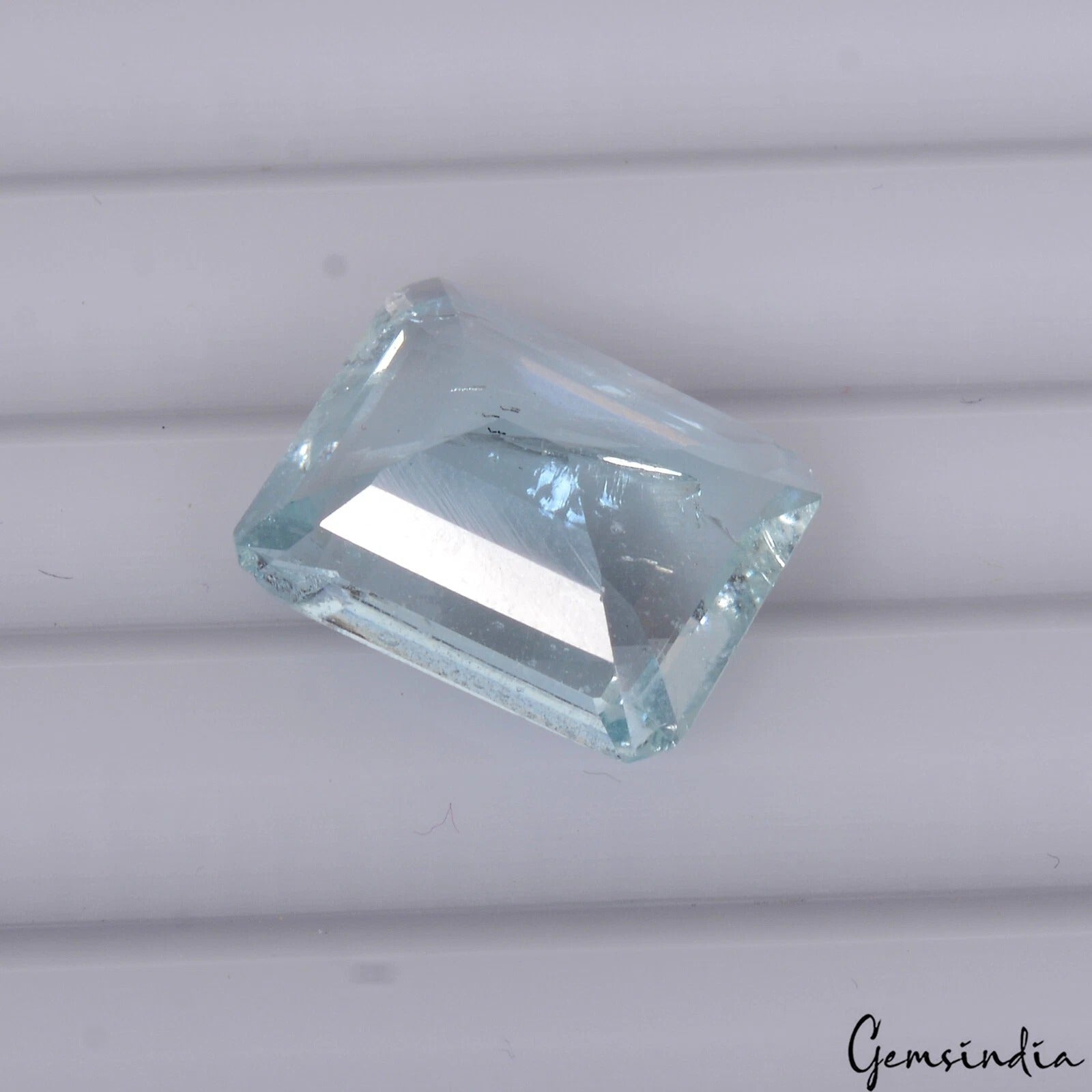 Certified 5.50 Cts Natural Untreated Blue Aquamarine Octagon Cut Gem For Ring