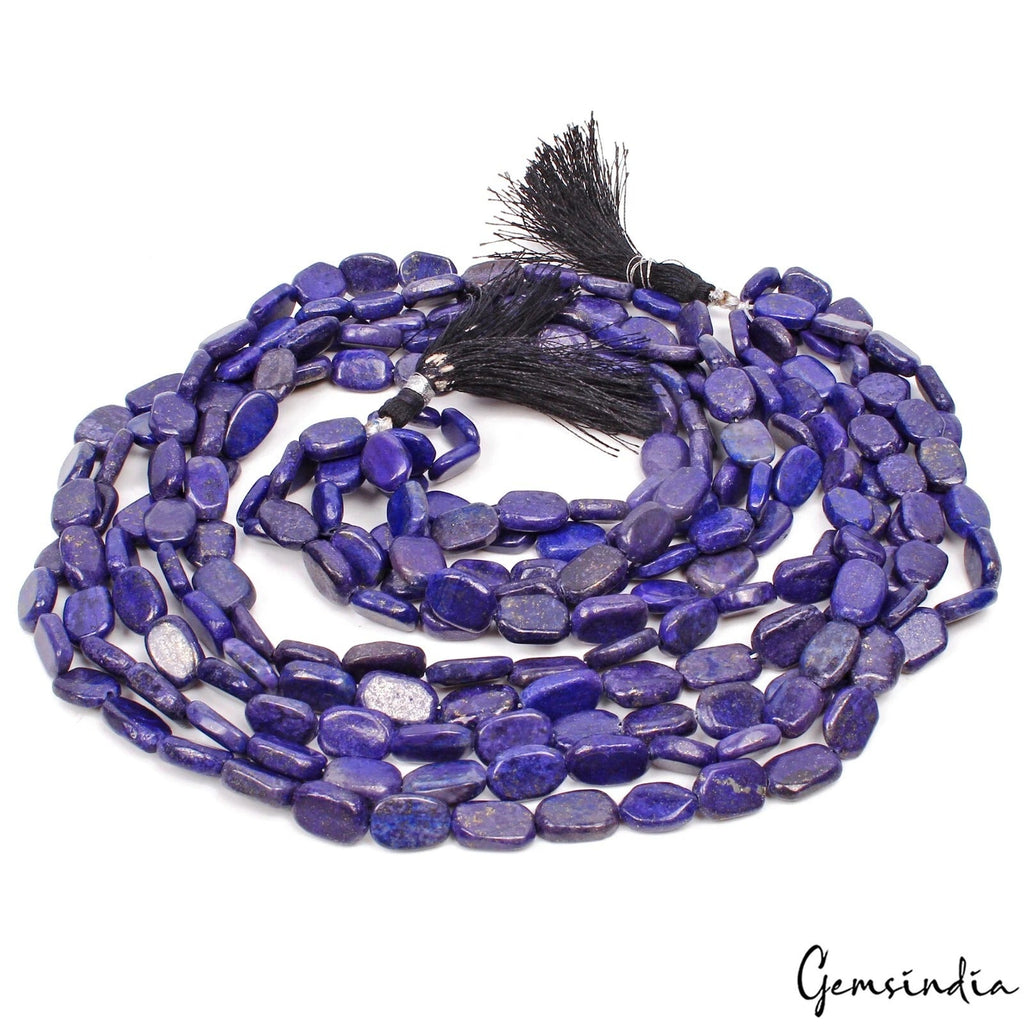 1070 Cts/5 Strands Natural Blue Lapis Lazuli Oval Cab Drill Bead Strand 22"Each
