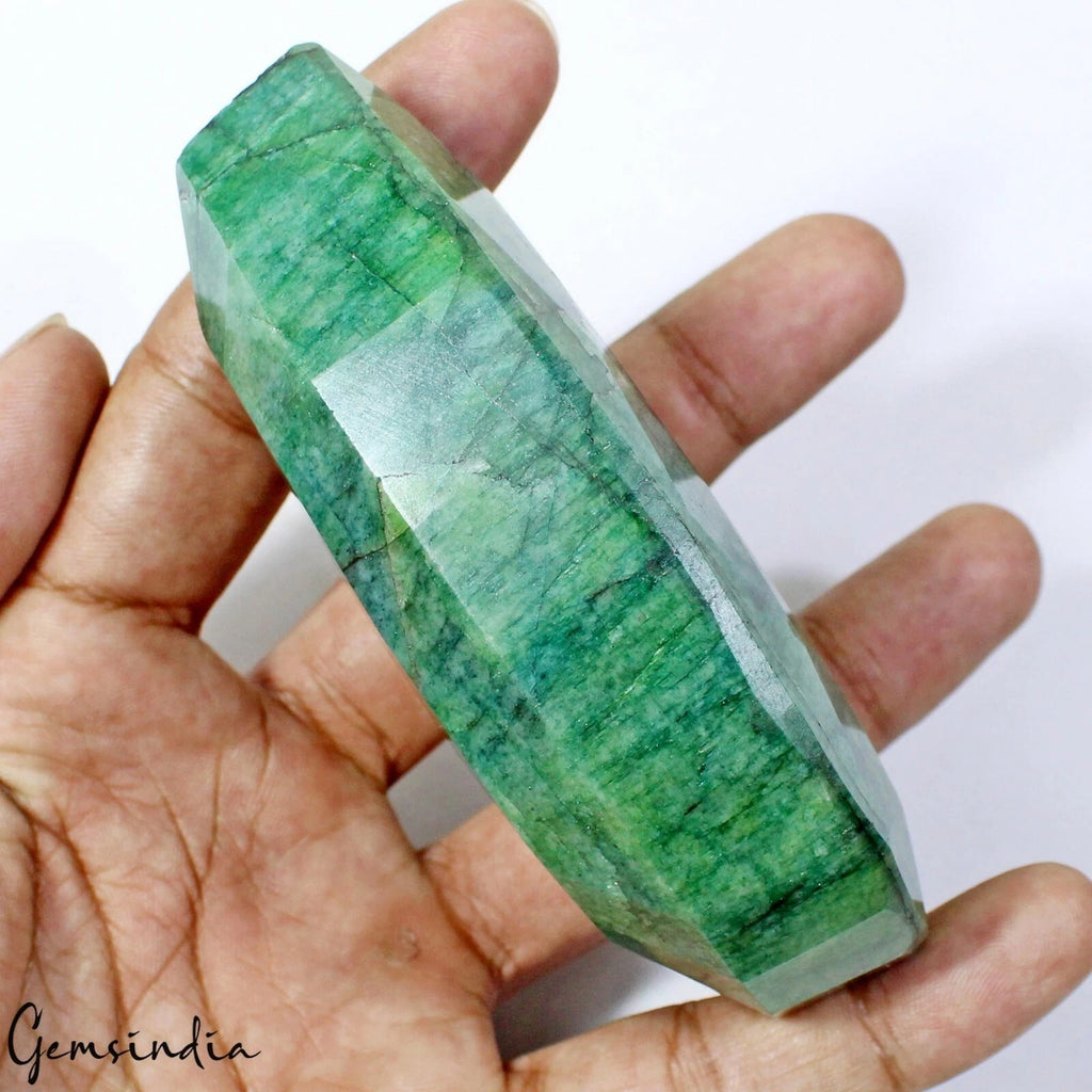 Emerald Loose Gemstone, Pear Faceted, Color Enhanced — 106x61x33mm, 1680 Ct, Brazil
