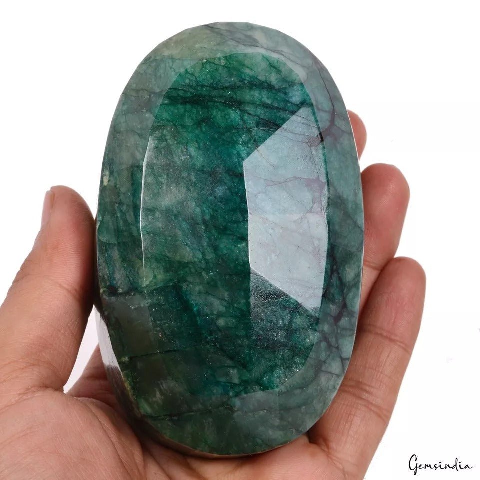 3060 Ct Natural Green Emerald Oval Faceted Cut Loose Earth Mined Brazil Gemston