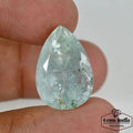 Certified 16.60 Cts Natural Untreated Green Aquamarine Loose Pear Cut Loose Gem