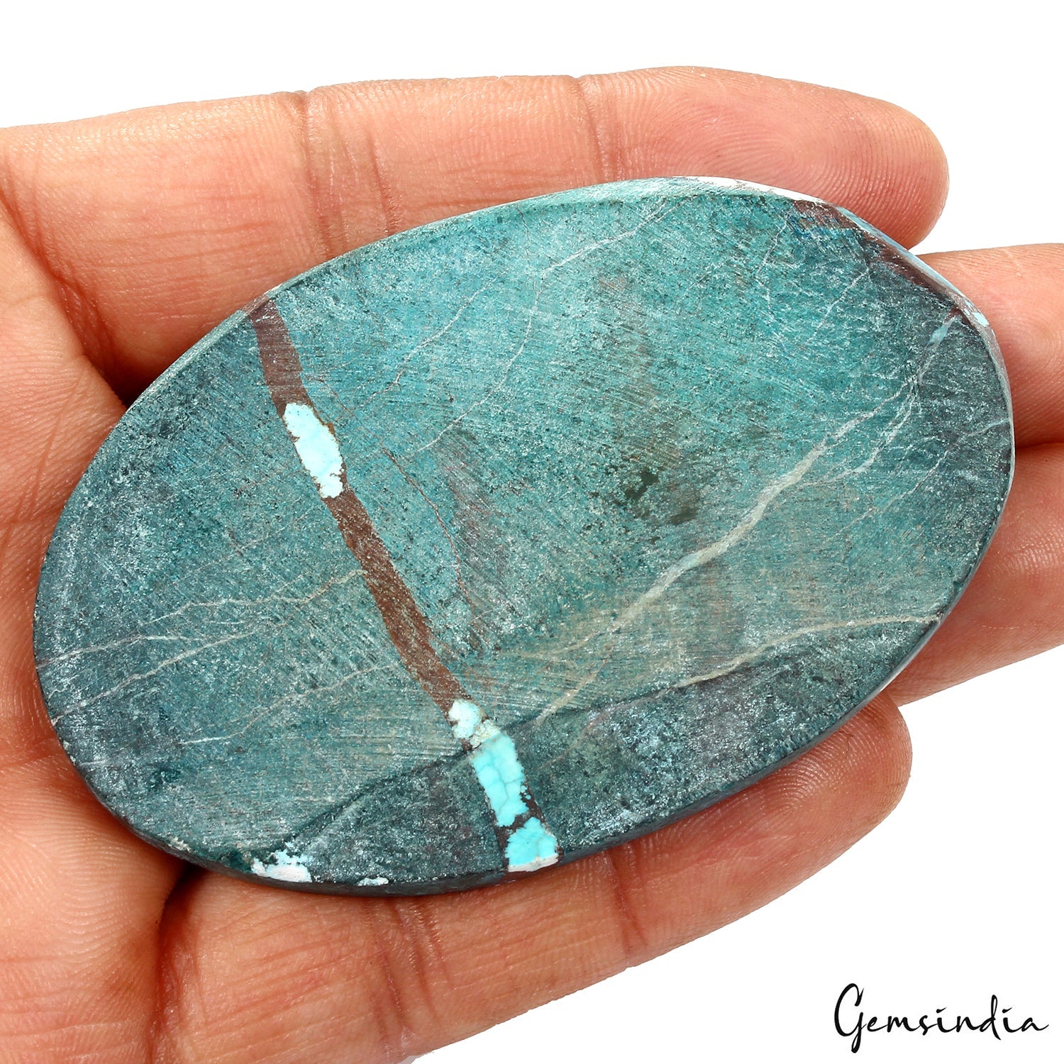Large 260.50 Ct Spiderweb Turquoise Blue Oval USA Arizona Loose Cab Gemstone