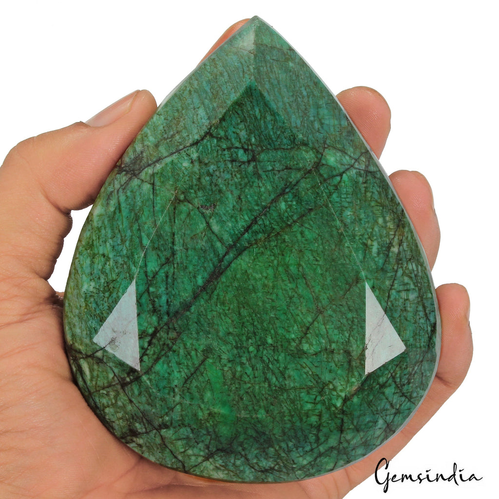 Rich Green 3850 Cts Natural Emerald From Brazil Pear Loose Earth mined Gemstone