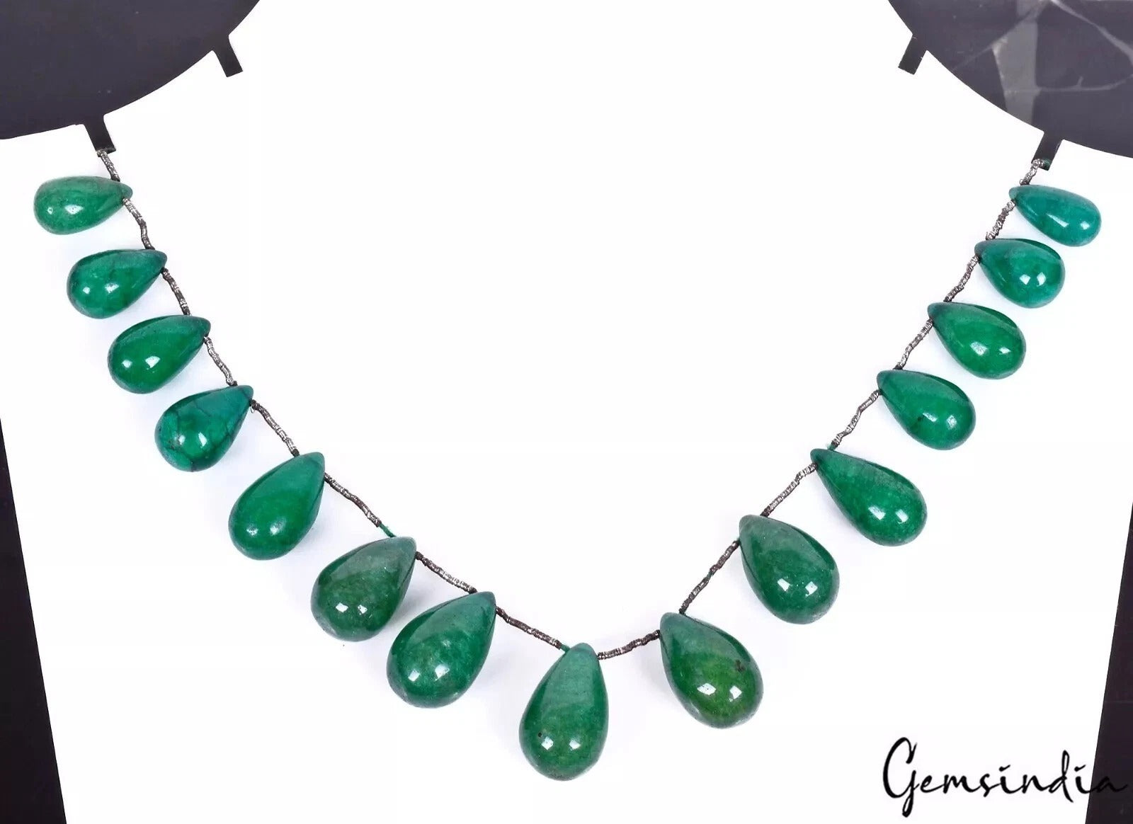 Quartz Beaded Strand, Color Enhanced, Green — 14mm to 20mm, 200.80 Ct, Brazil