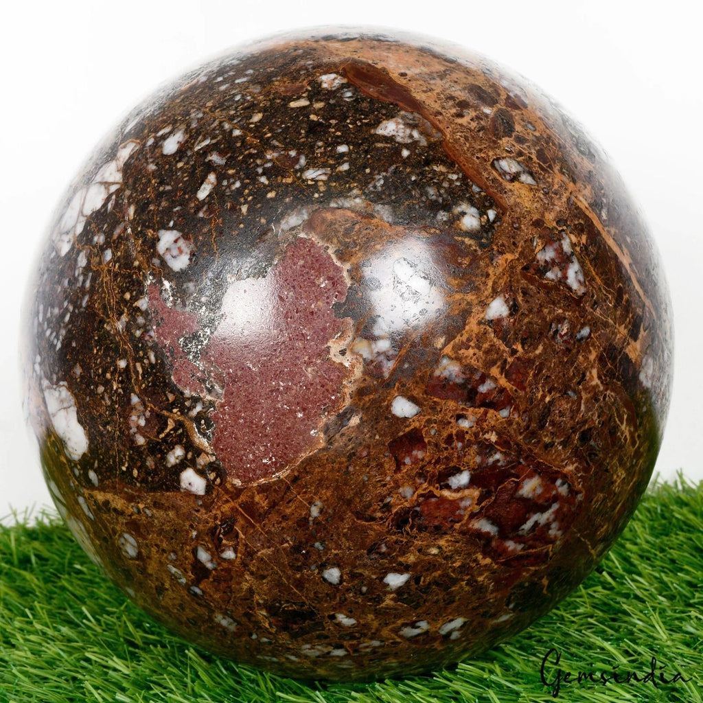 14 Kg Natural Untreated Brown King Cobra Jasper Huge Sphere Crystal Healing 8.5"